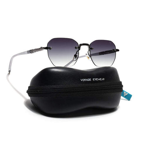 Rimless Sunglasses (Olive Lens | Gun Metal Frame - MG8988)