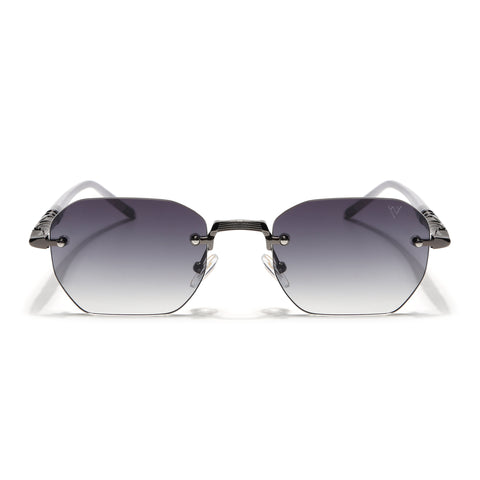 Rimless Sunglasses (Olive Lens | Gun Metal Frame - MG8988)