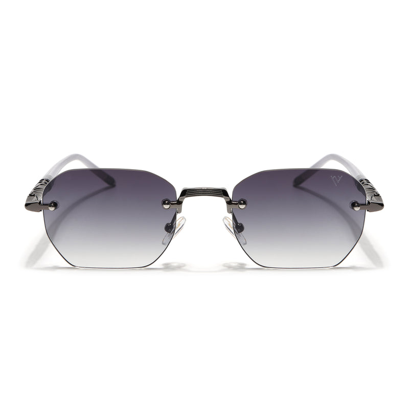 Rimless Sunglasses (Olive Lens | Gun Metal Frame - MG8988)
