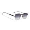 Rimless Sunglasses (Olive Lens | Gun Metal Frame - MG8988)