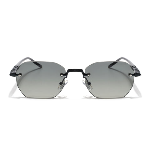 Rimless Sunglasses (Green Lens | Black Frame - MG8989)