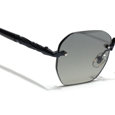 Rimless Sunglasses (Green Lens | Black Frame - MG8989)