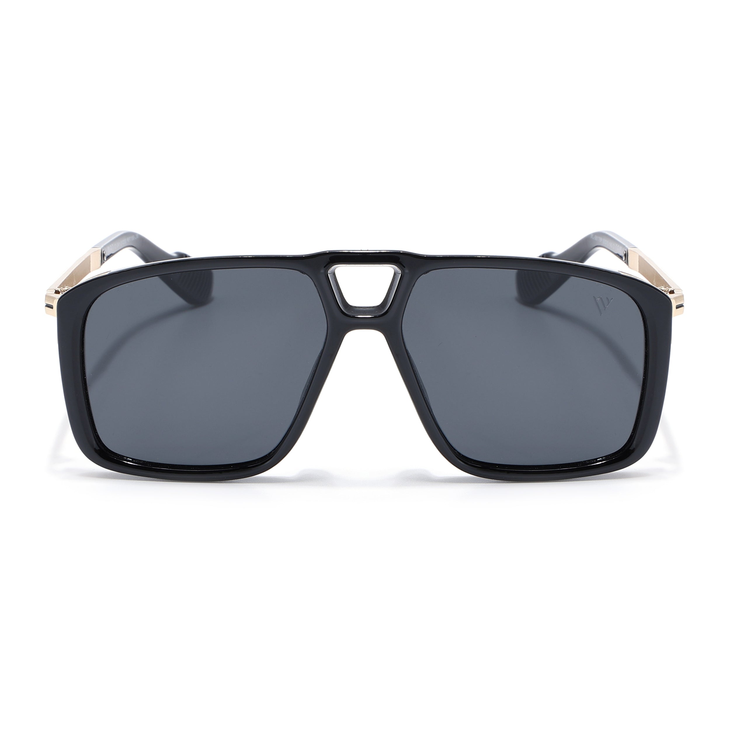 Rebel | Shine Black Wayfarer Polarized Sunglasses  | Black Lens - PMG6628
