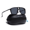 Rebel |  Matt Black Wayfarer Polarized Sunglasses | Black Lens - PMG6629