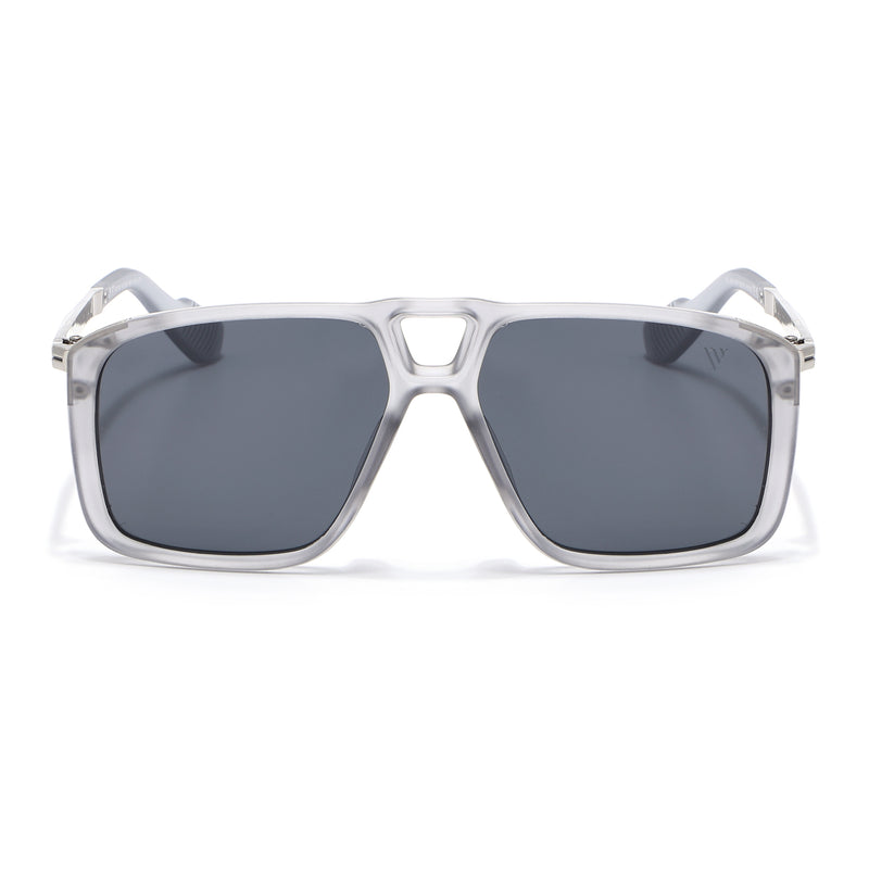 Rebel | Grey Wayfarer Polarized Sunglasses | Black Lens - PMG6630