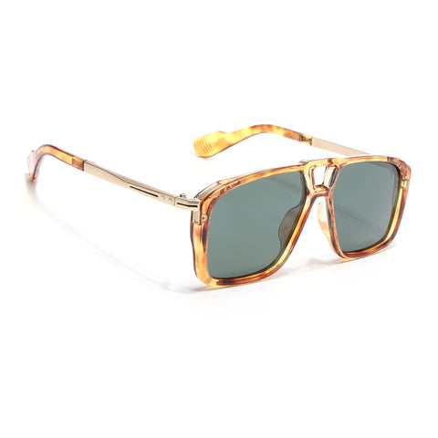 Rebel | Dami Brown Wayfarer Polarized Sunglasses | Green Lens - PMG6631