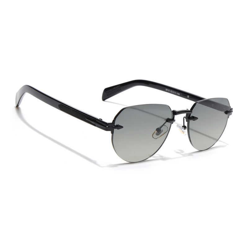 Rimless Sunglasses (Green Lens | Black Frame - MG8974)