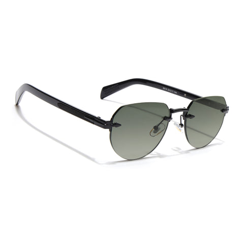 Rimless Sunglasses (Green Lens | Black Frame - MG8974)