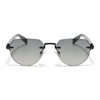 Rimless Sunglasses (Green Lens | Black Frame - MG8974)