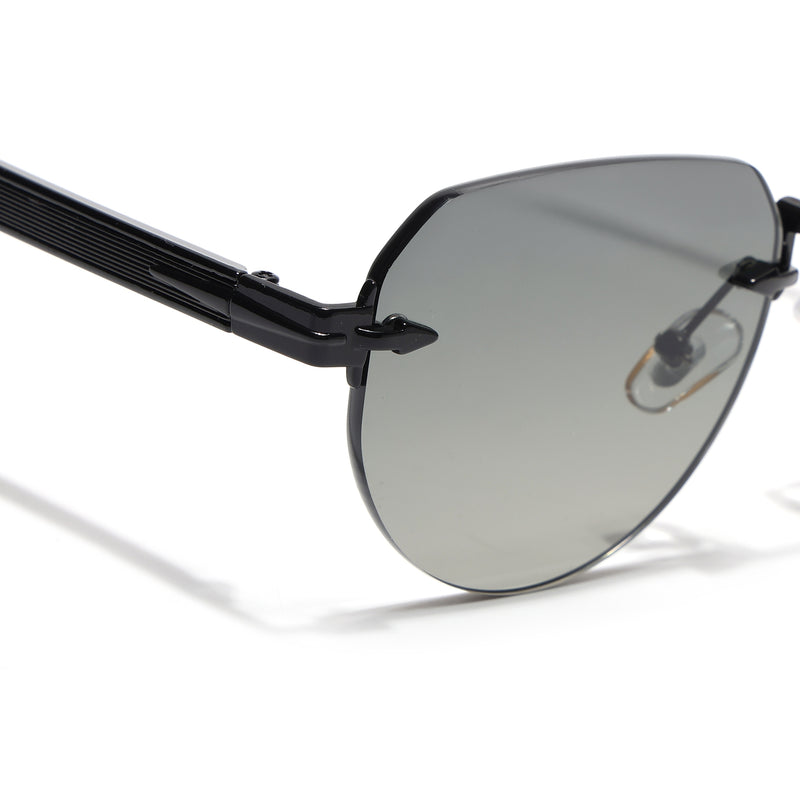 Rimless Sunglasses (Green Lens | Black Frame - MG8974)