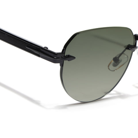 Rimless Sunglasses (Green Lens | Black Frame - MG8974)