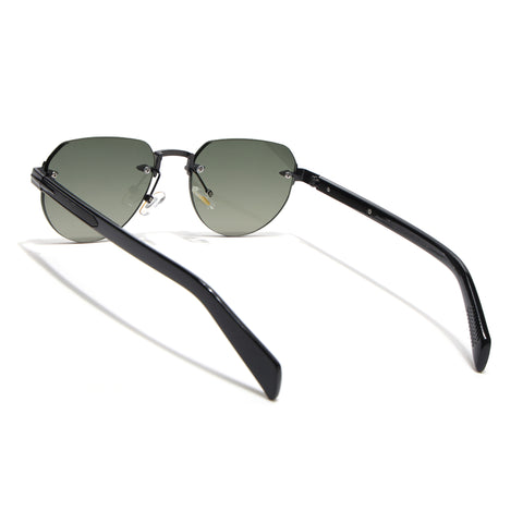 Rimless Sunglasses (Green Lens | Black Frame - MG8974)