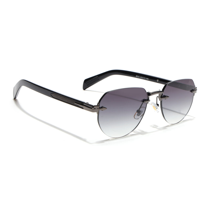 Rimless Sunglasses (Olive Lens | Gun Metal Frame - MG8975)
