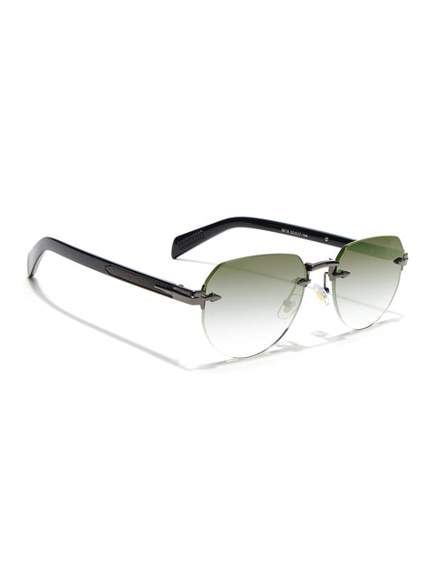 Rimless Sunglasses (Olive Lens | Gun Metal Frame - MG8975)