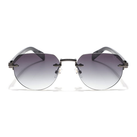 Rimless Sunglasses (Olive Lens | Gun Metal Frame - MG8975)