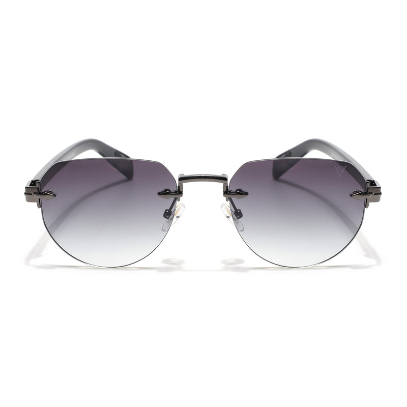 Rimless Sunglasses (Olive Lens | Gun Metal Frame - MG8975)
