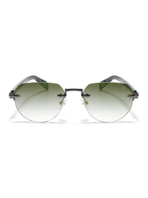 Rimless Sunglasses (Olive Lens | Gun Metal Frame - MG8975)