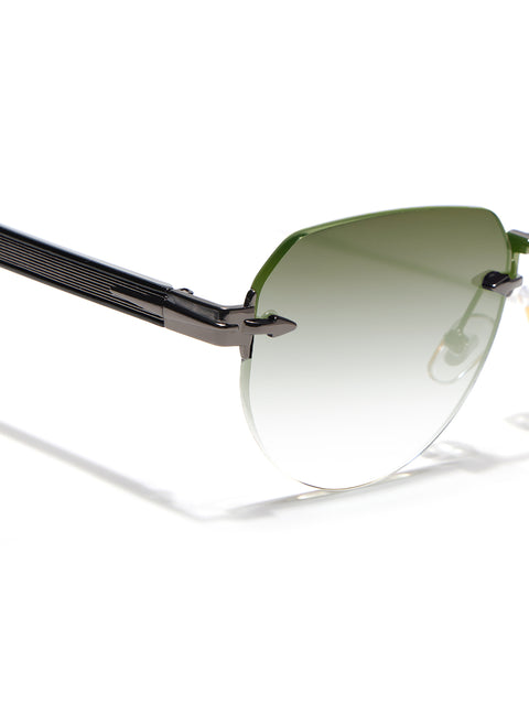Rimless Sunglasses (Olive Lens | Gun Metal Frame - MG8975)