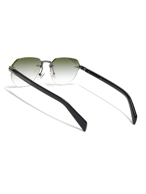 Rimless Sunglasses (Olive Lens | Gun Metal Frame - MG8975)
