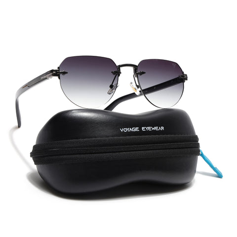Rimless Sunglasses (Olive Lens | Gun Metal Frame - MG8975)