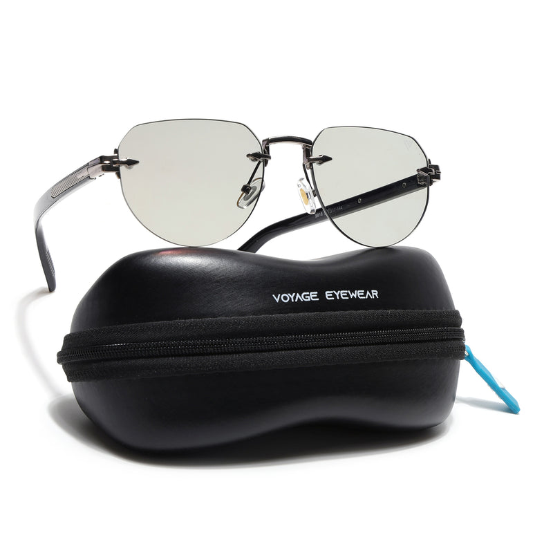 Rimless Sunglasses (Grey Lens | Silver Frame - MG8976)