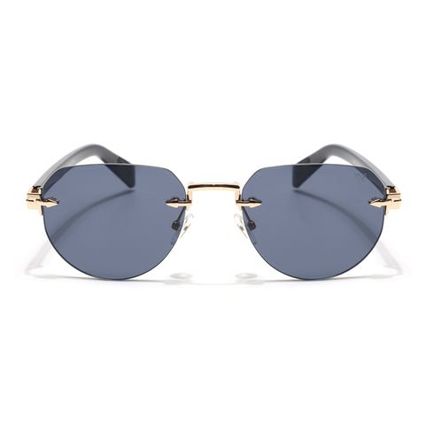 Rimless Sunglasses (Black Lens | Golden Frame - MG8977)