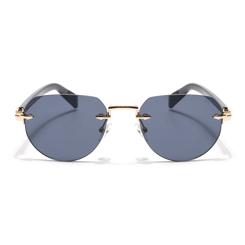 Rimless Sunglasses (Black Lens | Golden Frame - MG8977)