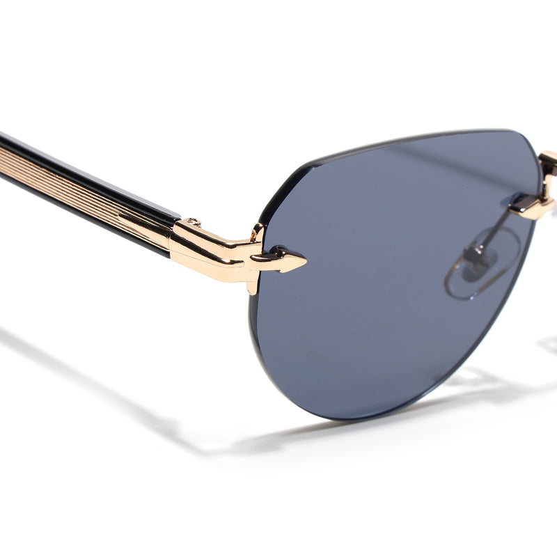 Rimless Sunglasses (Black Lens | Golden Frame - MG8977)