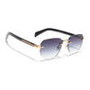 Rimless Sunglasses (Grey & Clear Lens | Golden Frame - MG8978)