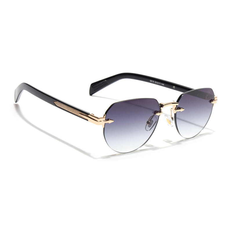 Rimless Sunglasses (Grey & Clear Lens | Golden Frame - MG8978)