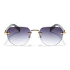 Rimless Sunglasses (Grey & Clear Lens | Golden Frame - MG8978)