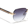 Rimless Sunglasses (Grey & Clear Lens | Golden Frame - MG8978)