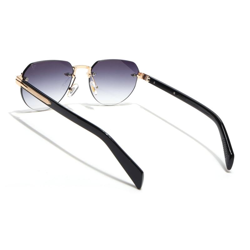 Rimless Sunglasses (Grey & Clear Lens | Golden Frame - MG8978)
