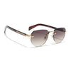Rimless Sunglasses (Brown Lens | Golden Frame - MG8979)