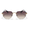 Rimless Sunglasses (Brown Lens | Golden Frame - MG8979)
