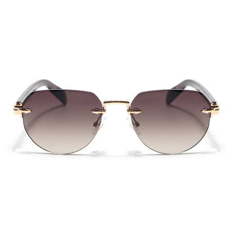 Rimless Sunglasses (Brown Lens | Golden Frame - MG8979)