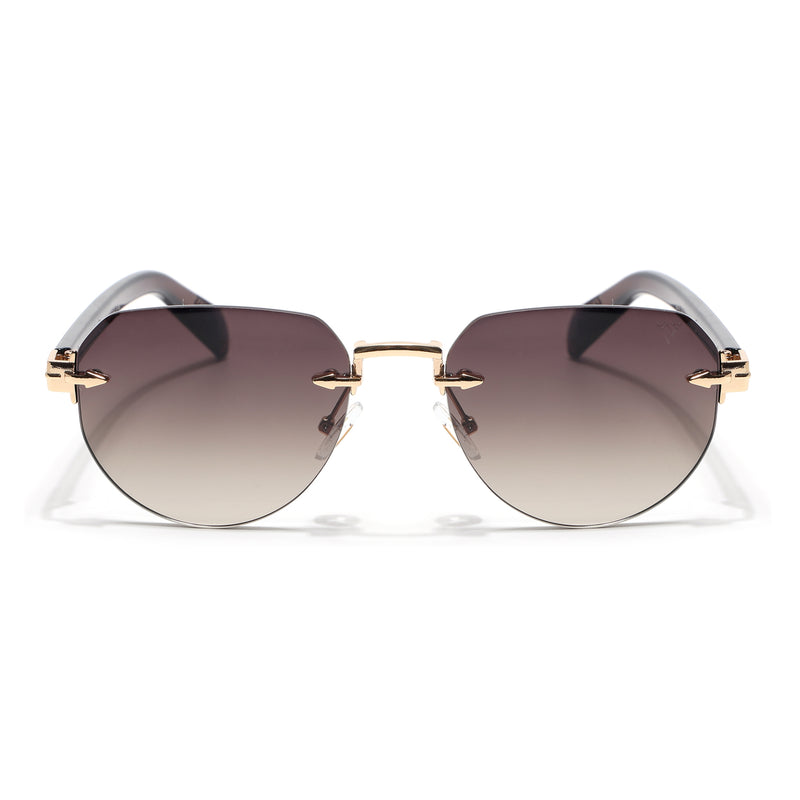 Rimless Sunglasses (Brown Lens | Golden Frame - MG8979)