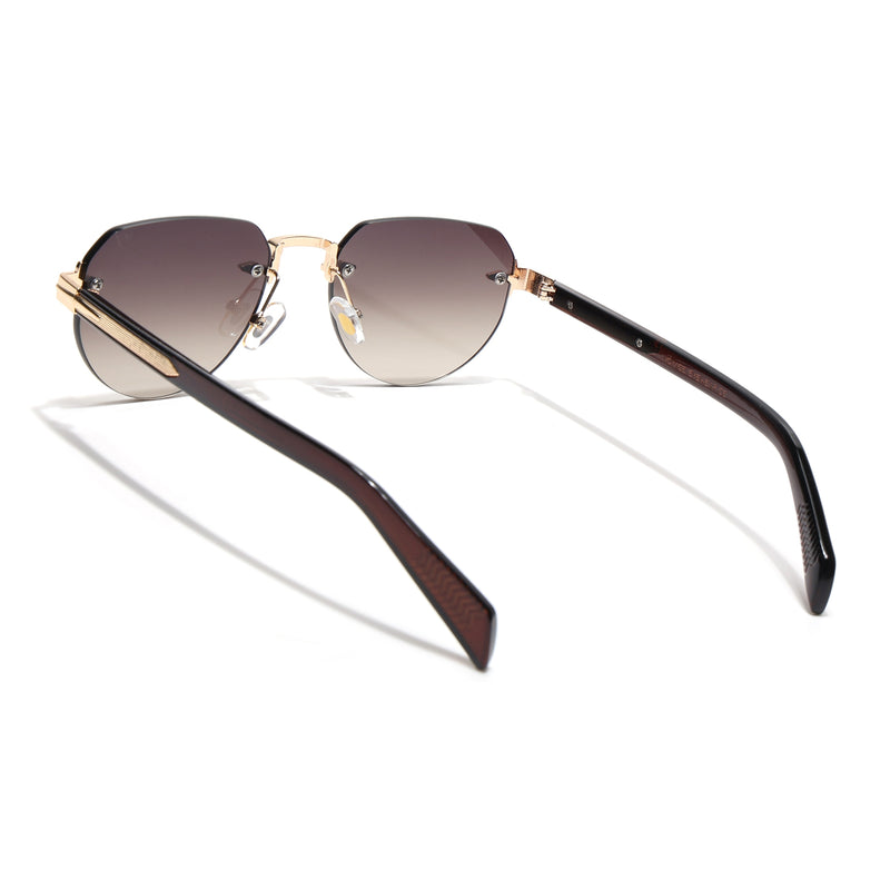 Rimless Sunglasses (Brown Lens | Golden Frame - MG8979)