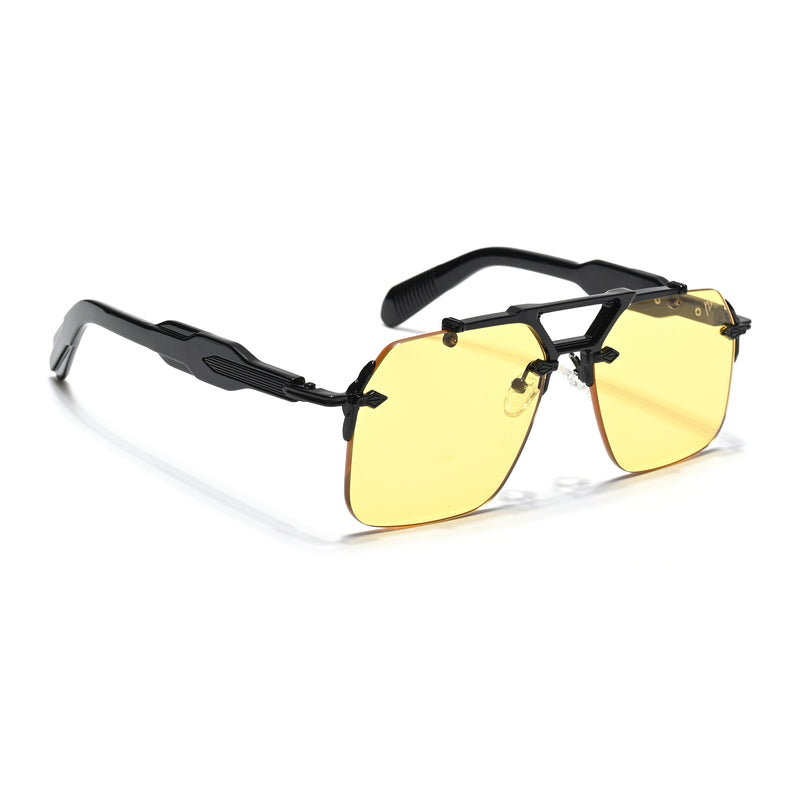 Hawk | Yellow Wayfarer Sunglasses | Black Frame - MG5877
