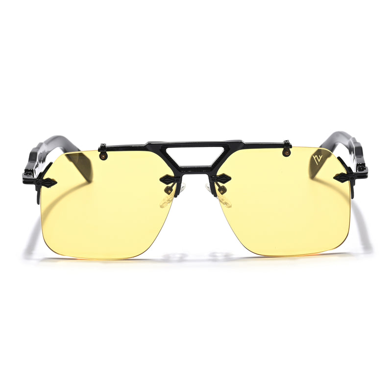 Hawk | Yellow Wayfarer Sunglasses | Black Frame - MG5877