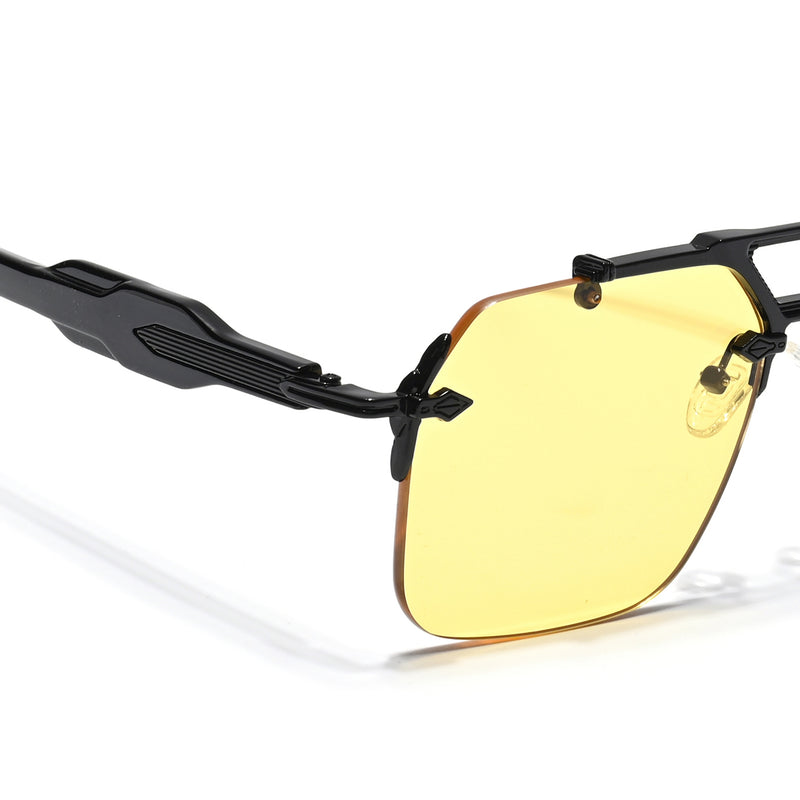Hawk | Yellow Wayfarer Sunglasses | Black Frame - MG5877