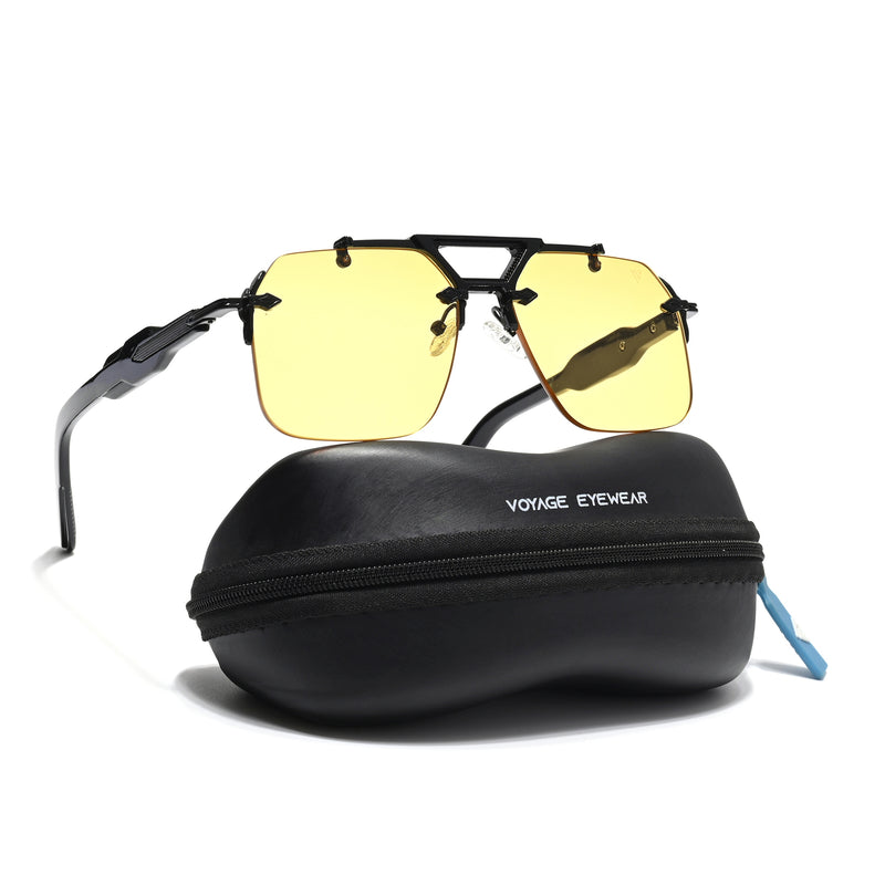Hawk | Yellow Wayfarer Sunglasses | Black Frame - MG5877