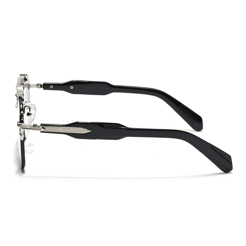 Hawk | Black Wayfarer Sunglasses | Silver Frame - MG5878