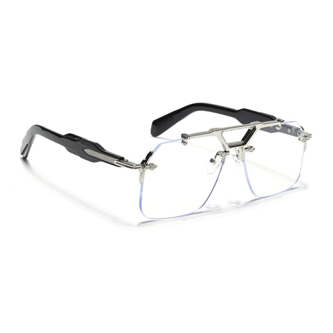 Hawk | Clear Wayfarer Sunglasses | Silver Frame - MG5881