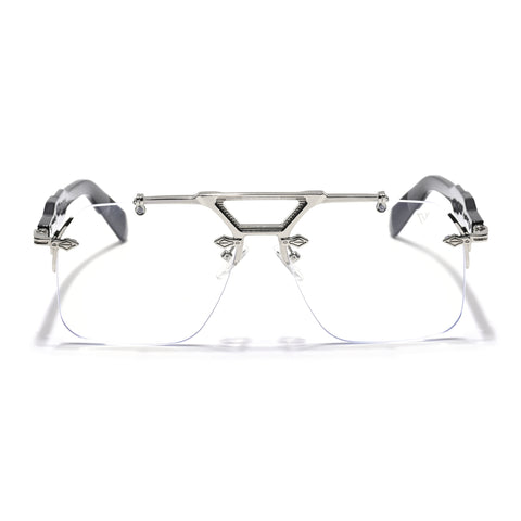 Hawk | Clear Wayfarer Sunglasses | Silver Frame - MG5881