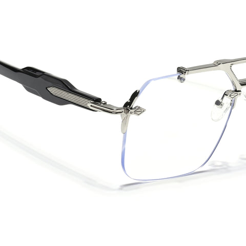 Hawk | Clear Wayfarer Sunglasses | Silver Frame - MG5881