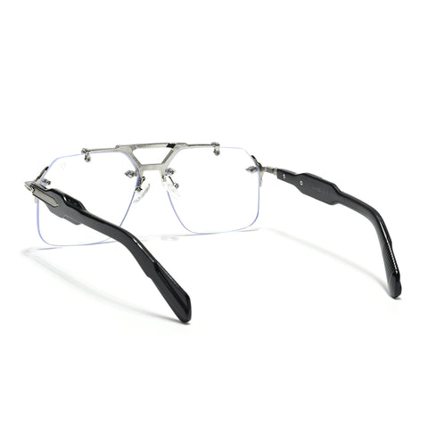 Hawk | Clear Wayfarer Sunglasses | Silver Frame - MG5881