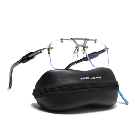 Hawk | Clear Wayfarer Sunglasses | Silver Frame - MG5881