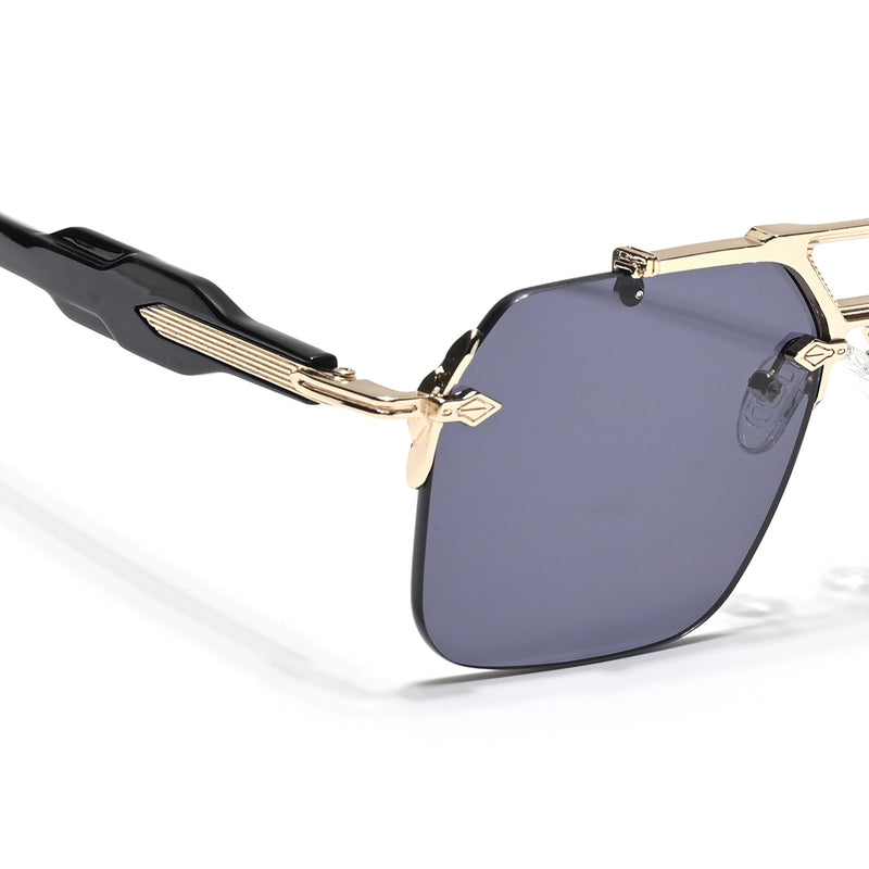 Hawk | Black Wayfarer Sunglasses | Golden Frame - MG5882