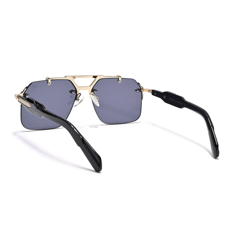 Hawk | Black Wayfarer Sunglasses | Golden Frame - MG5882